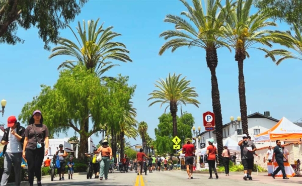 people walking on a street