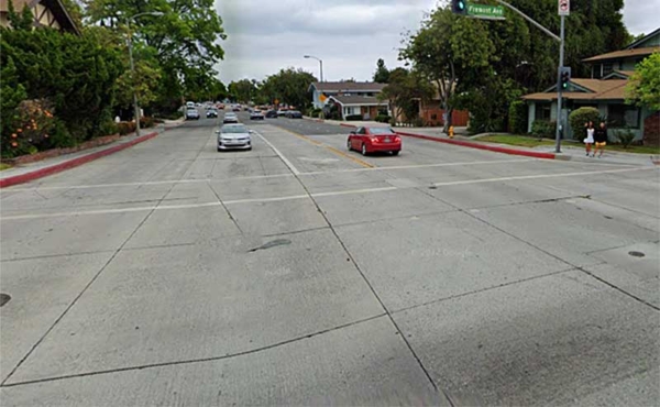 an intersection with cars