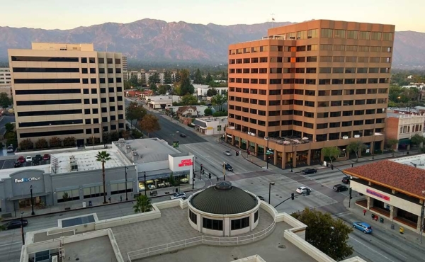 a street intersection seen from above