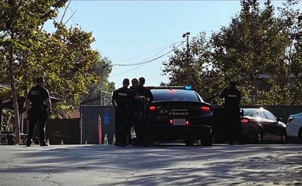 police cars and officers on the street