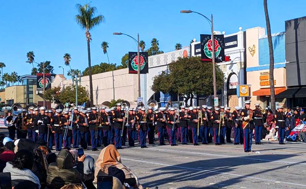 a band playing on the street