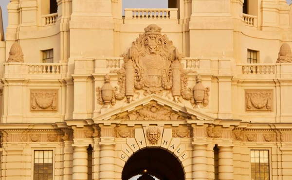 Gargoyles on a facade of a building