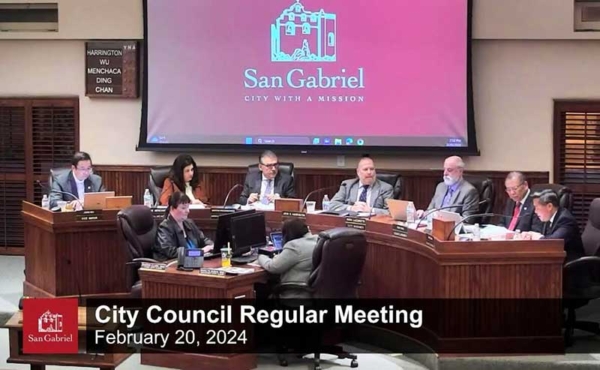 Councilmembers sitting on the Dais