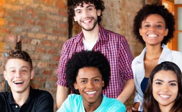 A group of youth smiling