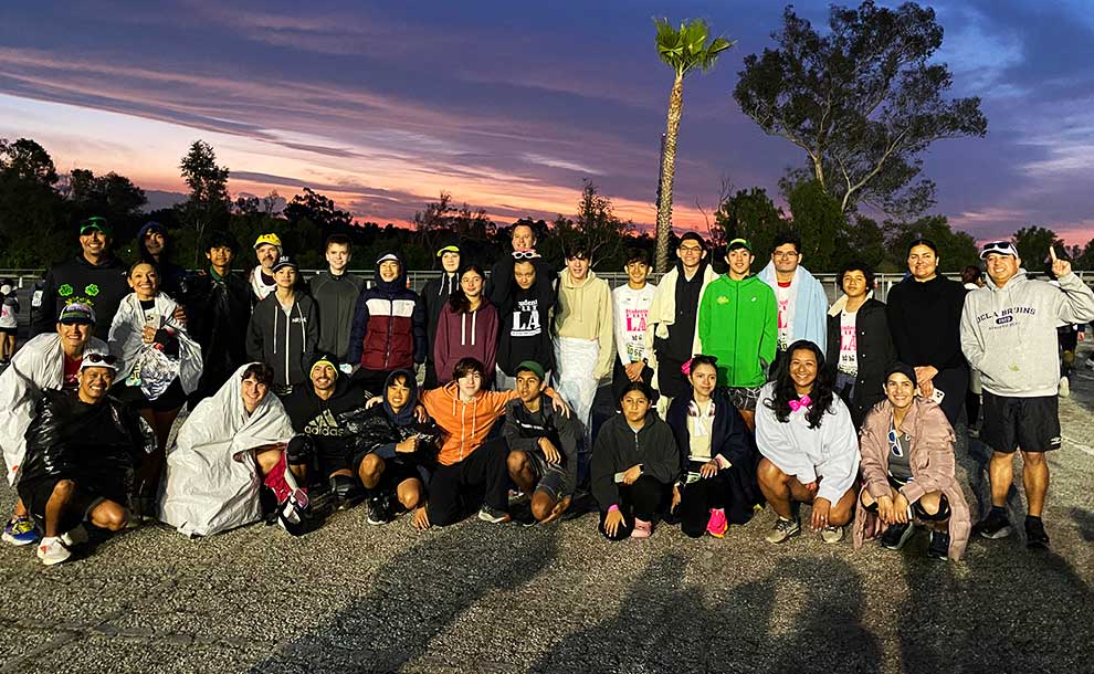 group of students pose for a photo
