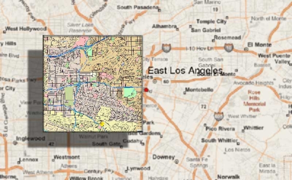 maps of a section of Los Angeles