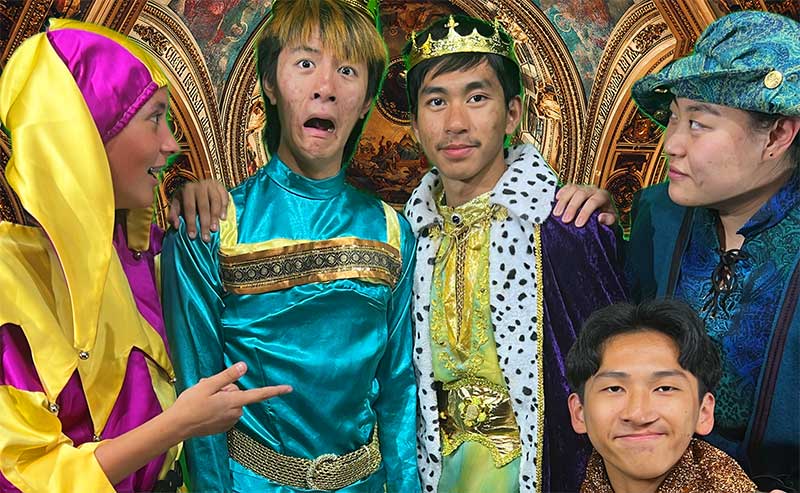 students posing for camera