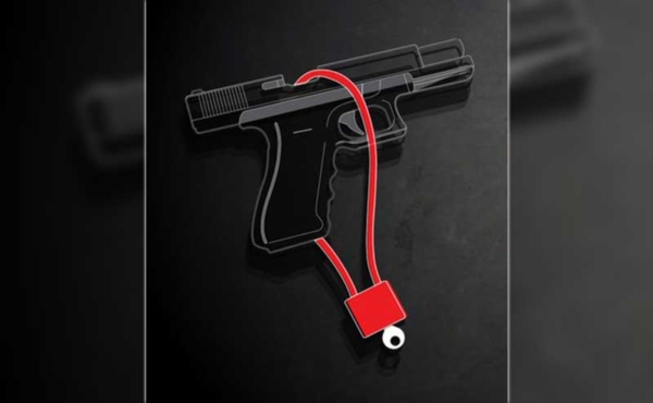 a photo of a gun with a lock