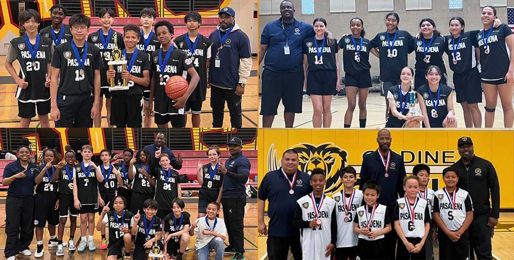 Youth teams posing for camera