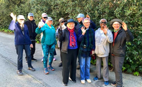group of older people walking