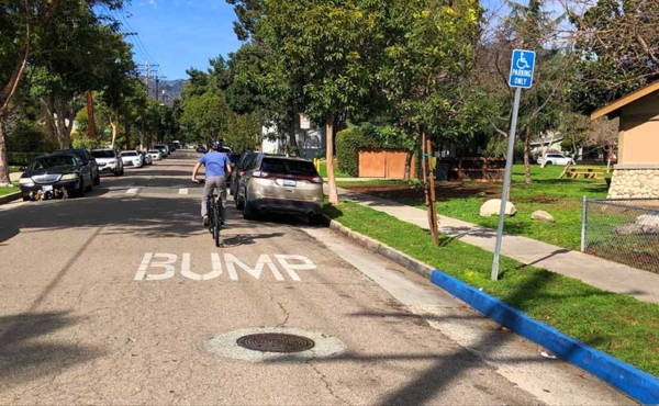 A bicyclist on a street