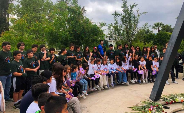 students gathering in a circle