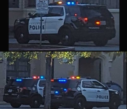 police cars with lights on