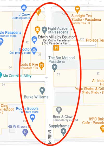 A map showing a location