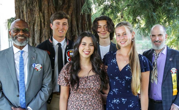 students pose for a photo