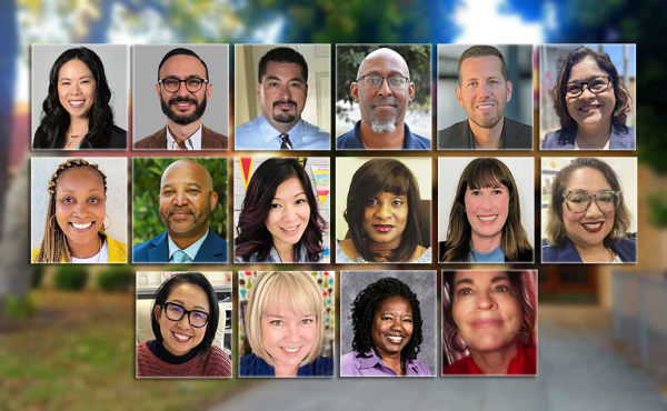 a group of people smiling