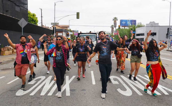 Participants in a parade