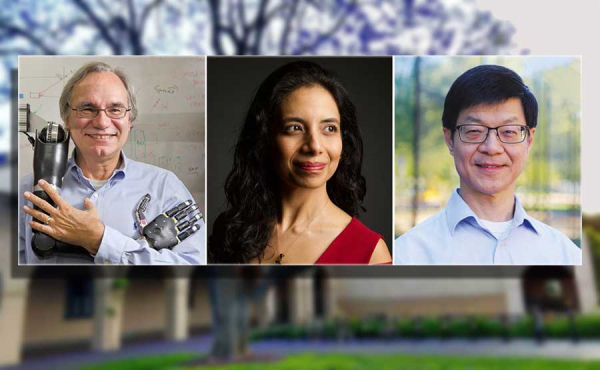 three people smiling