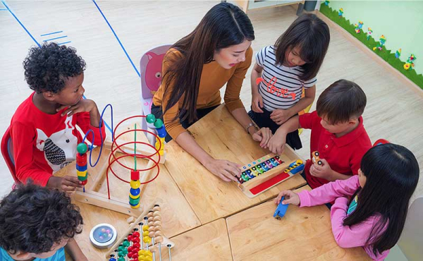 kids and a babysitter