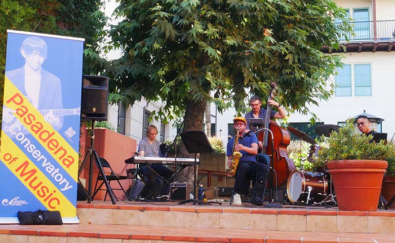 musicians playing on stage