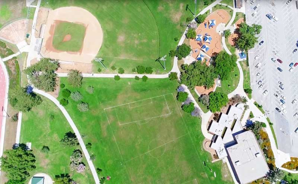 Aerial view of Victory Park