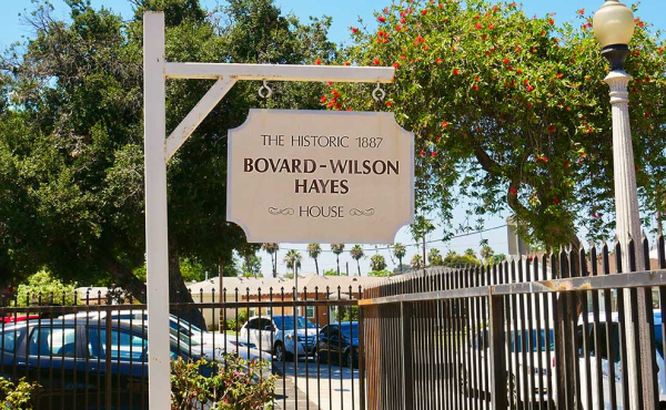 a sign outside the house