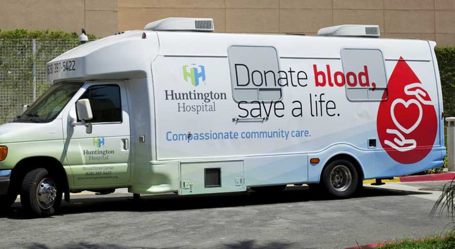 A truck for blood donation
