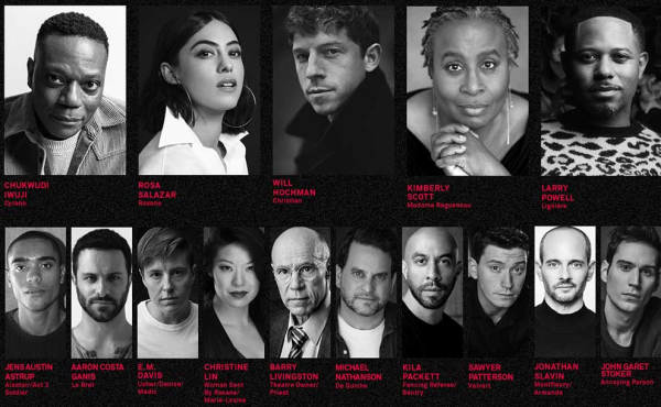 Faces of actors in a play