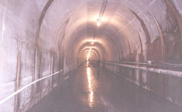 an eerie photo of an underground tunnel