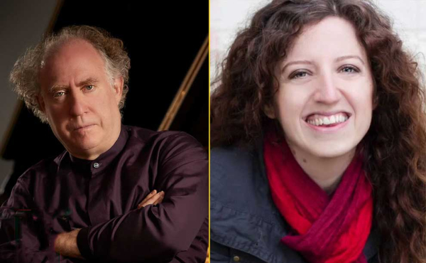 two musicians smiling