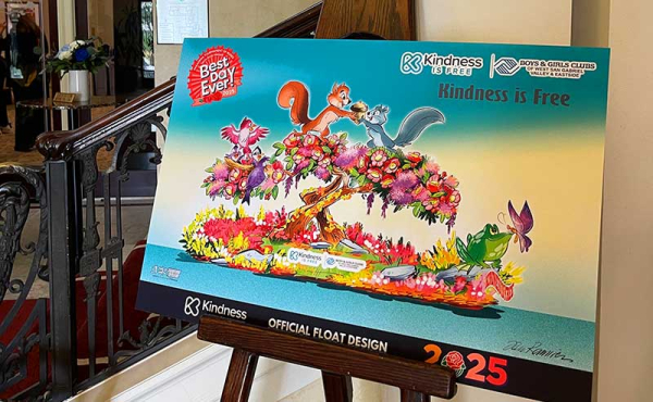 a rendering of a float on an easle