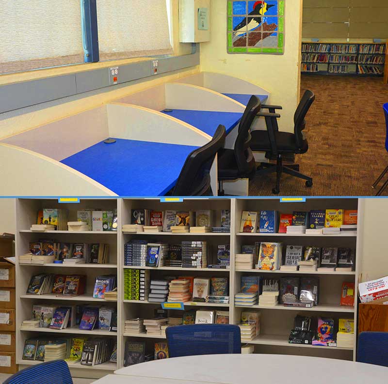 scenes of new desks and shelves