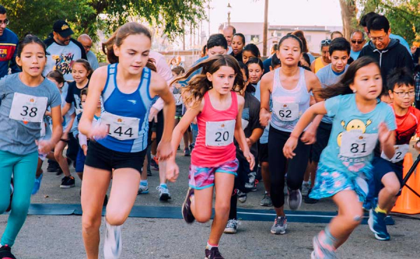 girls running in a marathon