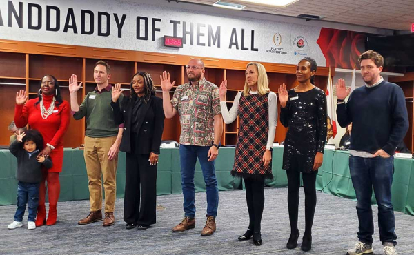 people getting sworn in