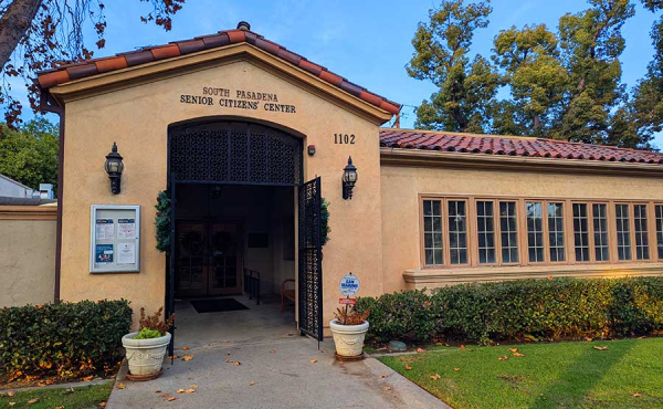 a building with a metal gate