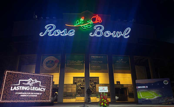 a stadium with lights