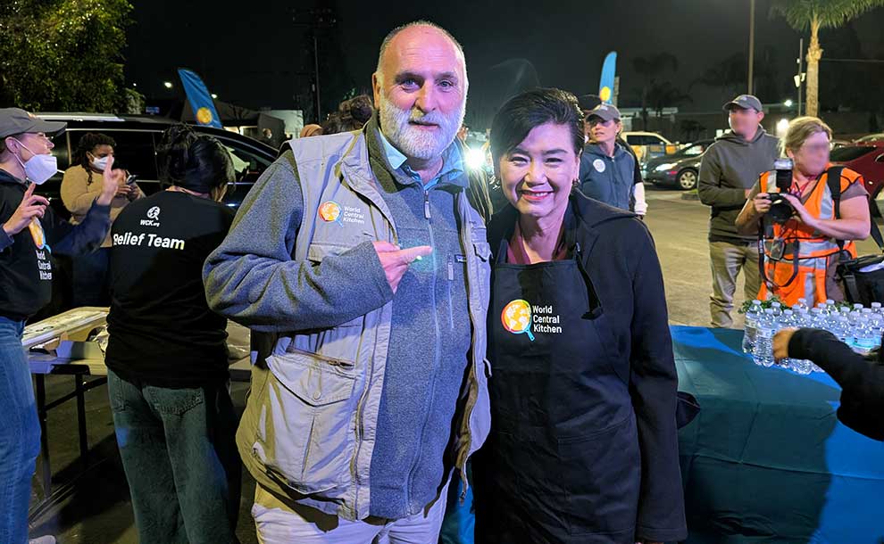 two people posing for photos