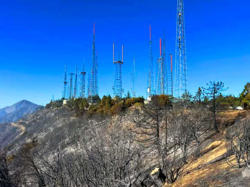towers and burned areas