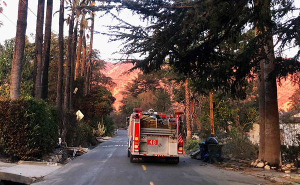 a fire truck on Santa Rosa