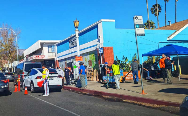 people coordinating traffic