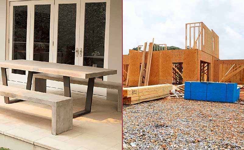 concrete and wood structures