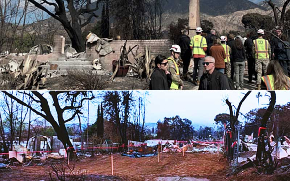 two photos of before and after