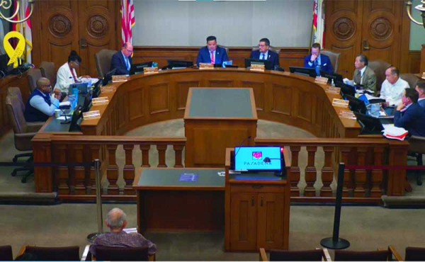 elected officials on dais