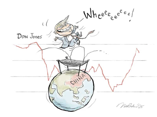 T jumping on earth causing the down Jones to fluctuate