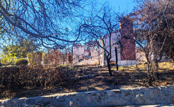 a fire destroyed structure