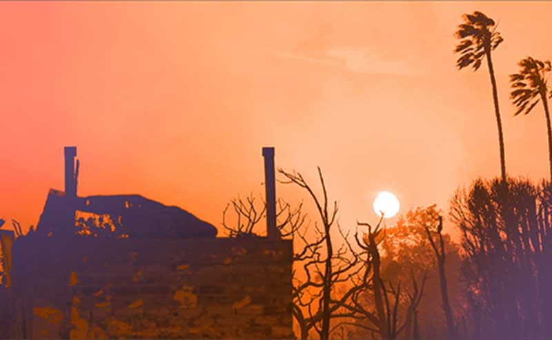 Sun obscured by fire haze