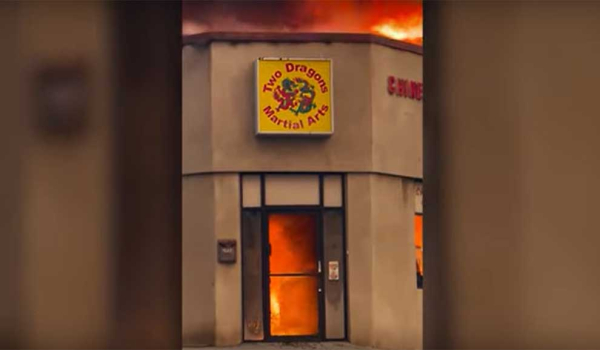 a bide clip of a place burning