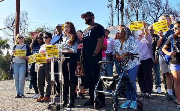 group of people at a rally