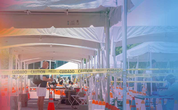 tents and health personnel