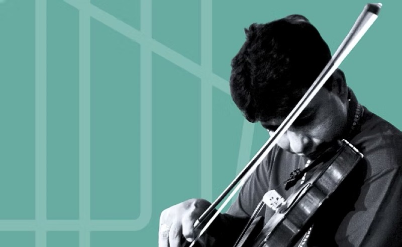 A man playing violin